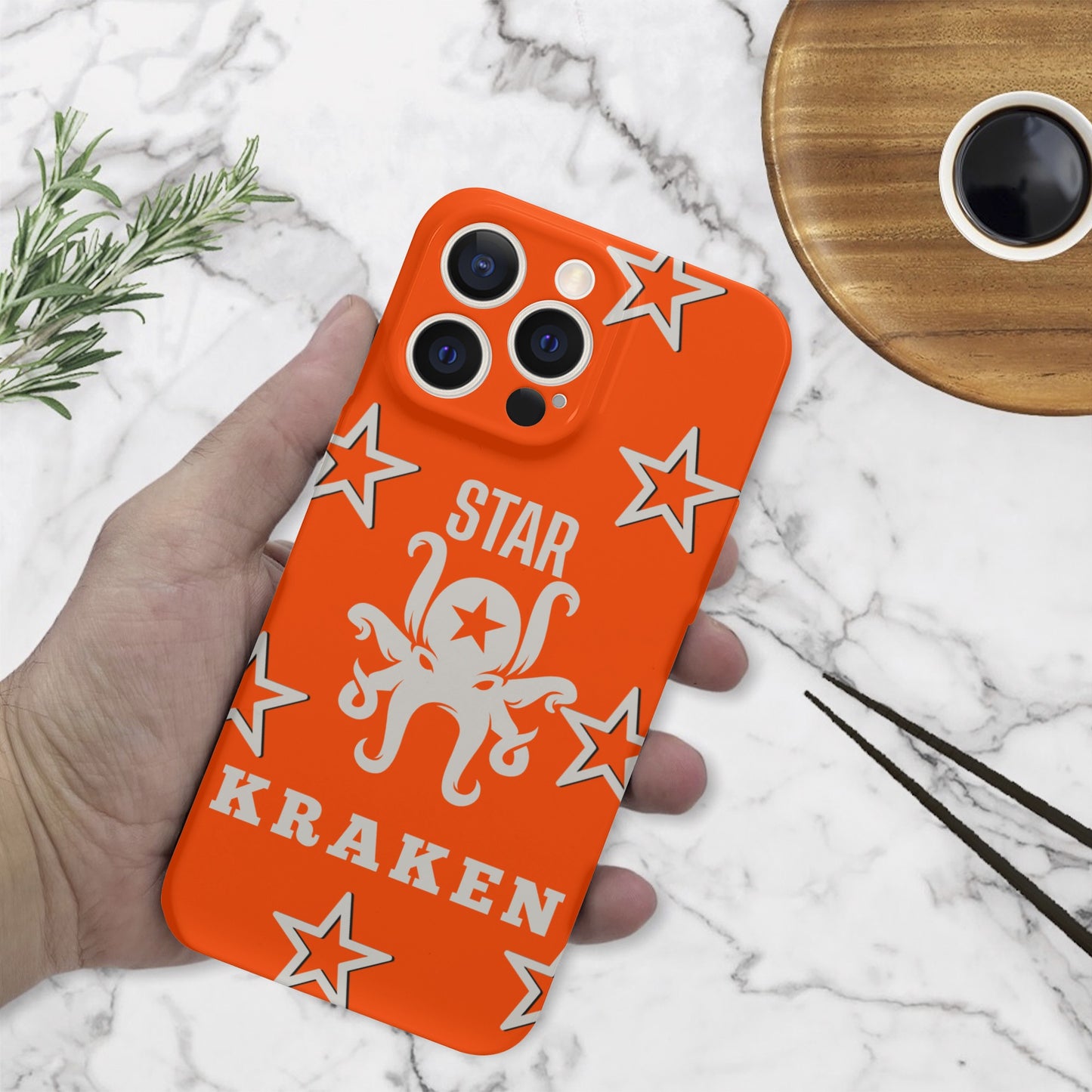 Star Kraken Dark Orange IPhone 15 Pro Max Phone Case Protector