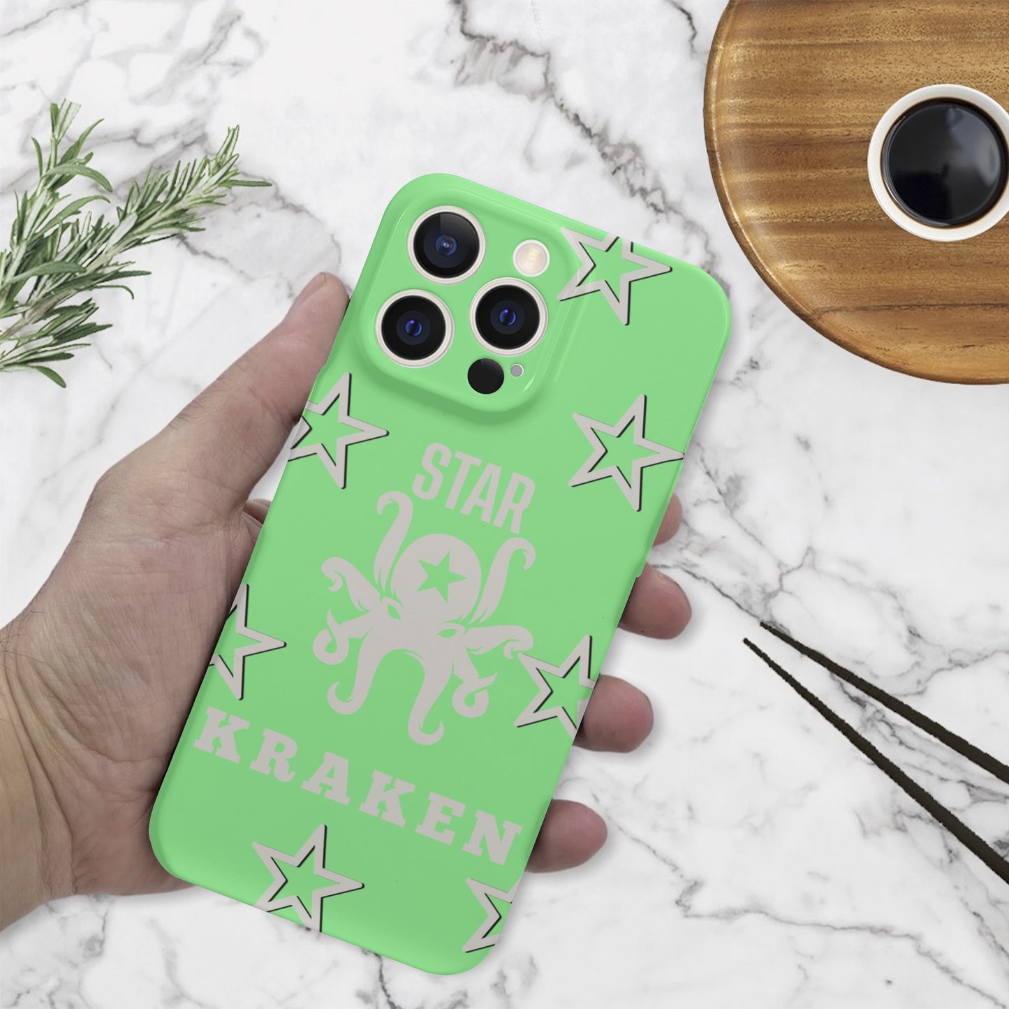 Star Kraken Mint Green IPhone 15 Pro Max Phone Case Protector