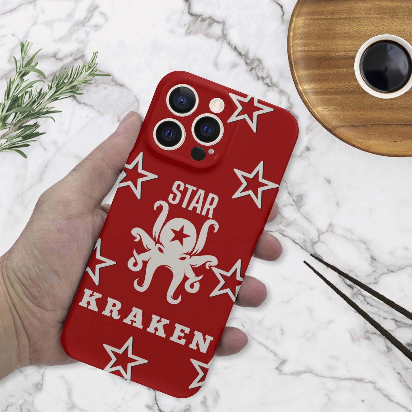 Star Kraken Maroon IPhone 15 Pro Max Phone Case Protector