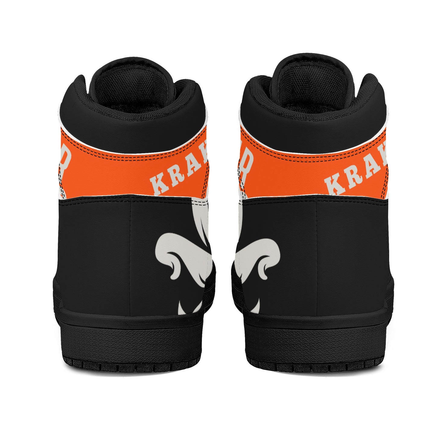 Star Kraken Mens Black/Orange High Top Leather Star Kicks