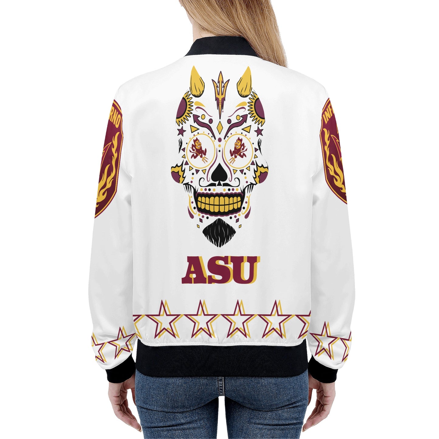 Sun Devils Stars Edition Womens White Zip Up Jacket