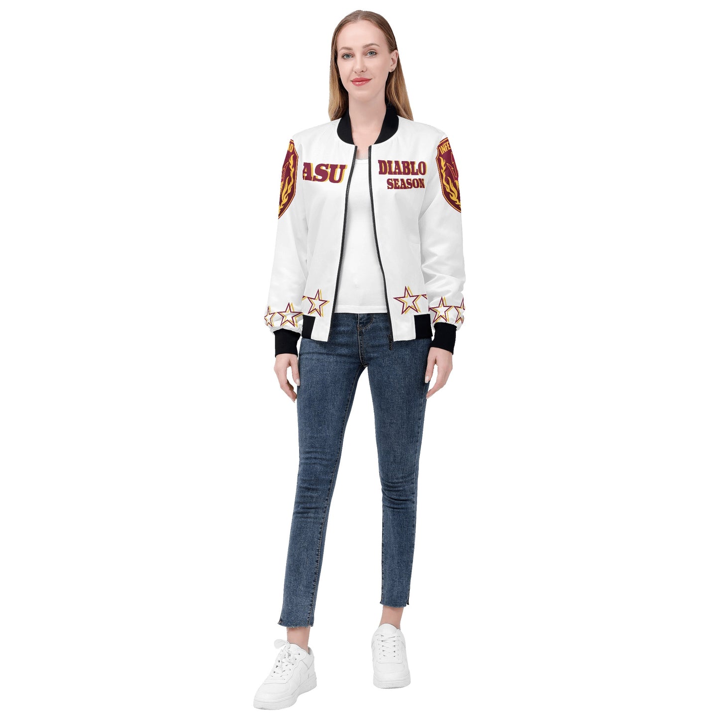 Sun Devils Stars Edition Womens White Zip Up Jacket