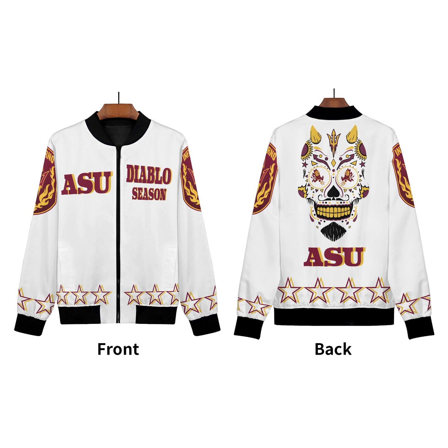 Sun Devils Stars Edition Womens White Zip Up Jacket