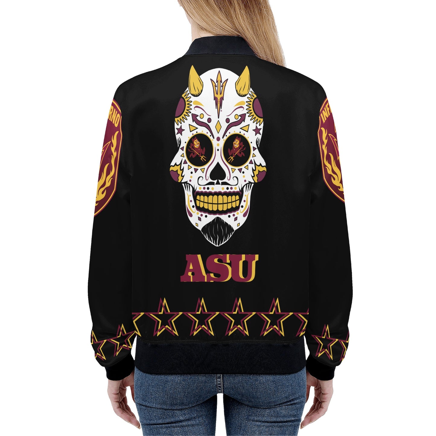 Sun Devils Stars Edition Womens Black Zip Up Jacket