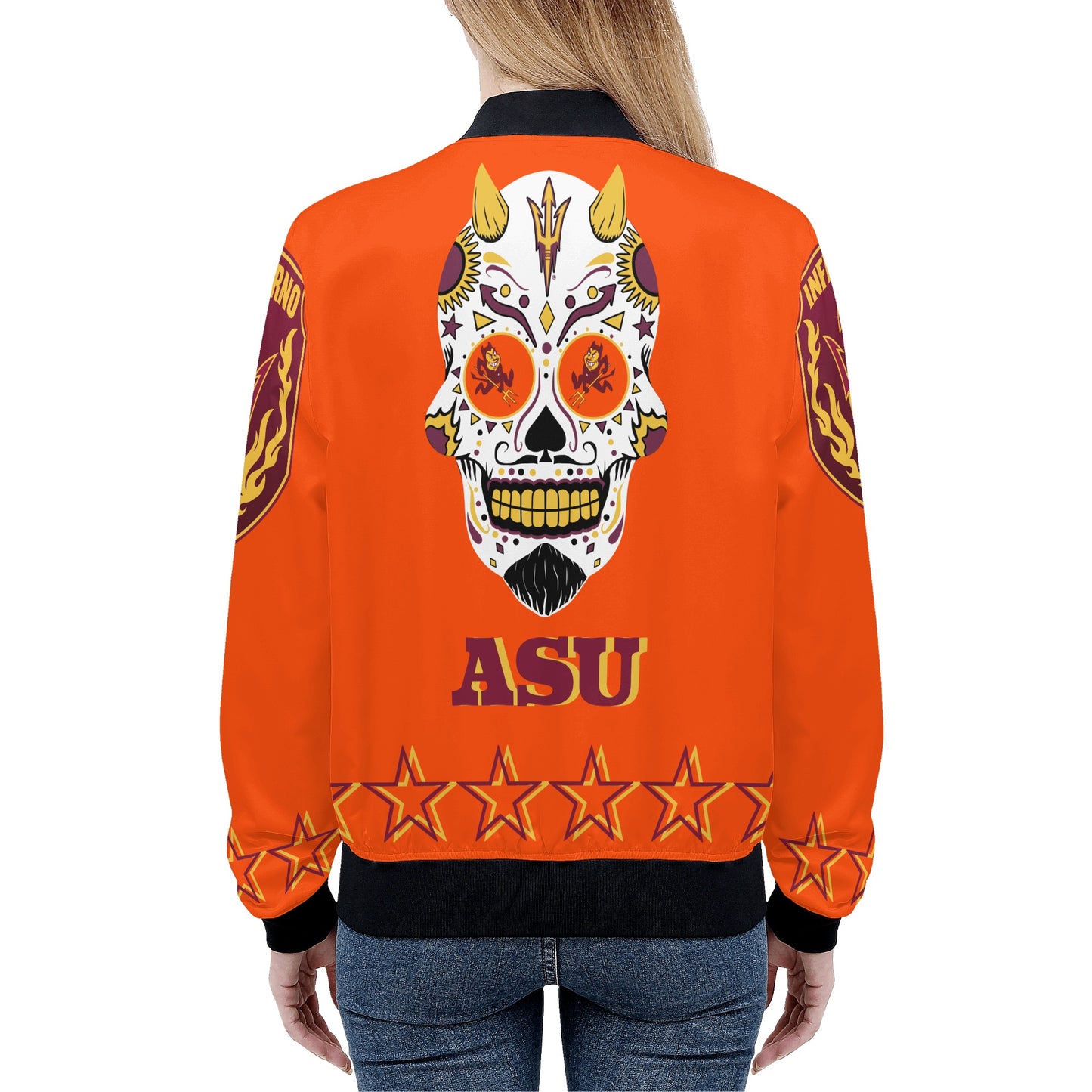 Sun Devils Stars Edition Womens Dark Orange Zip Up Jacket