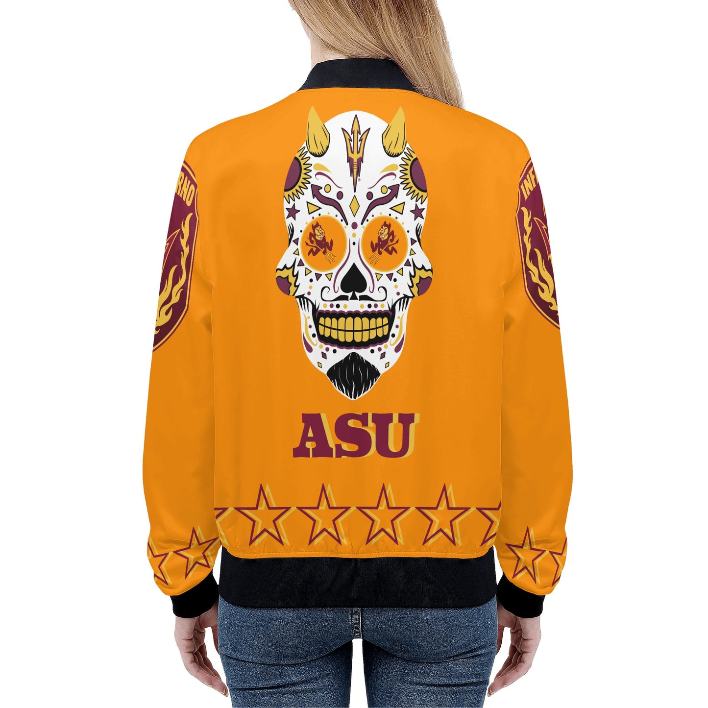 Sun Devils Stars Edition Womens Orange Zip Up Jacket