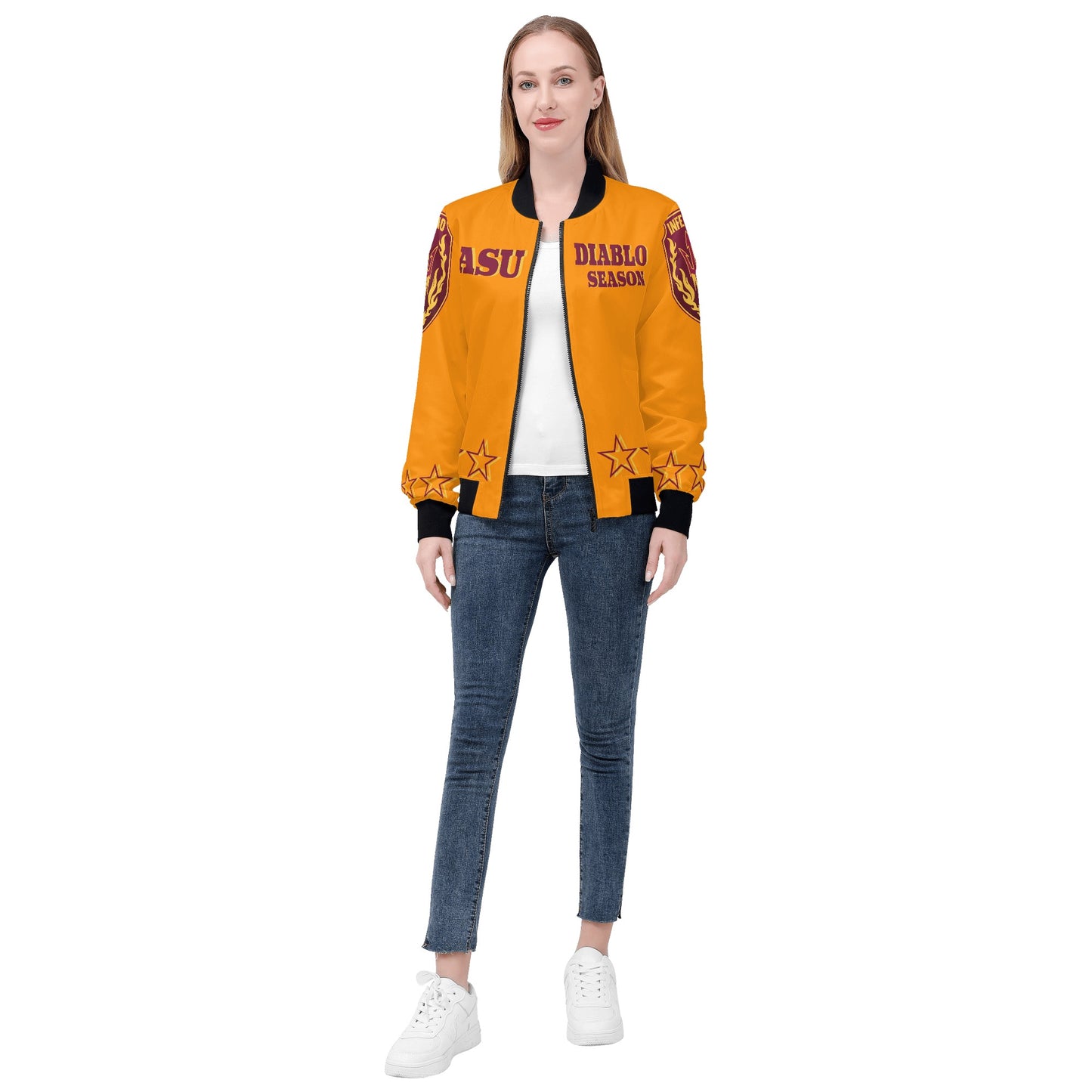 Sun Devils Stars Edition Womens Orange Zip Up Jacket