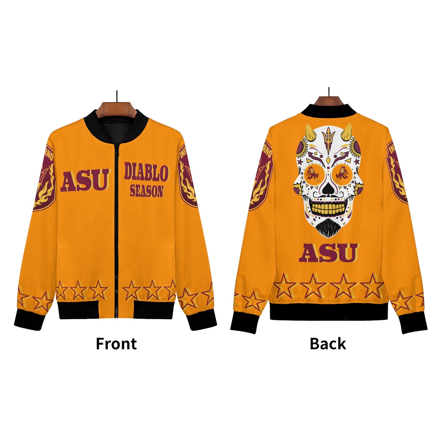 Sun Devils Stars Edition Womens Orange Zip Up Jacket