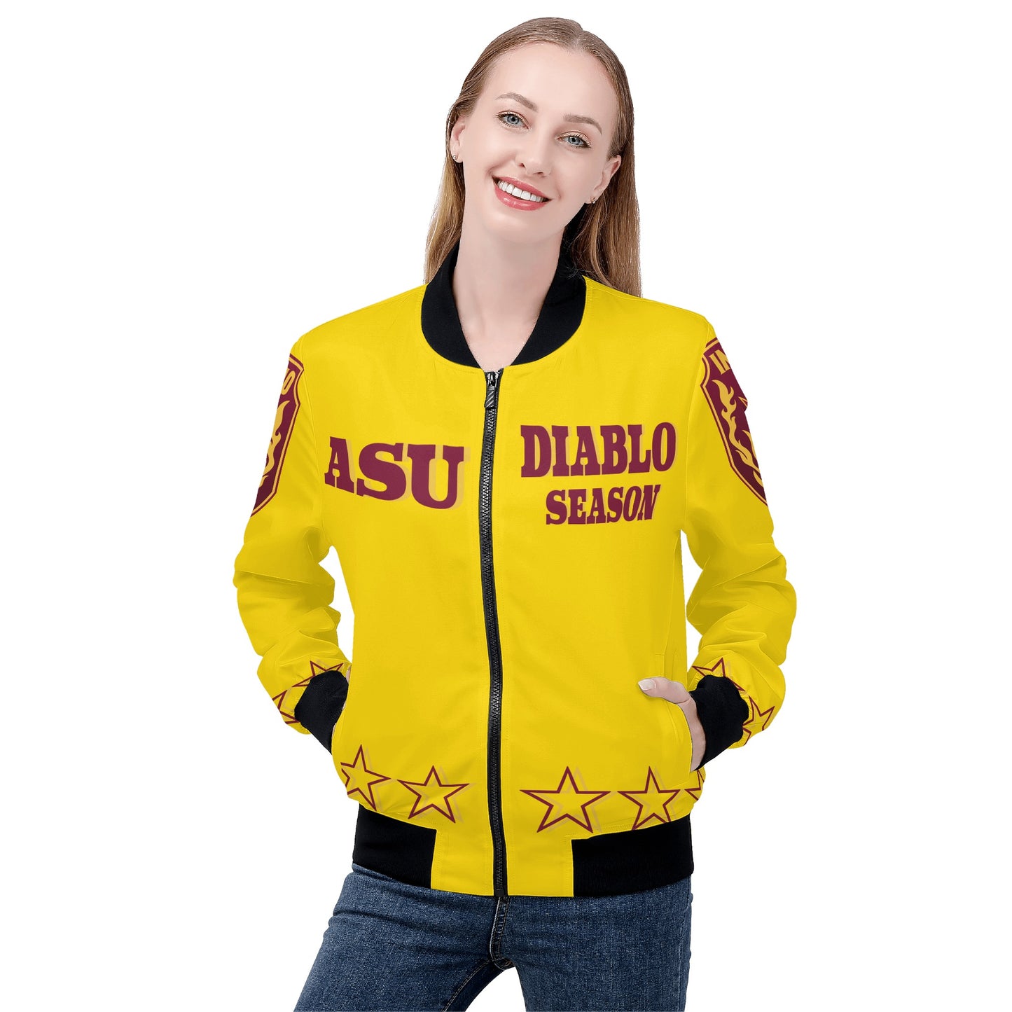 Sun Devils Stars Edition Womens Gold Zip Up Jacket