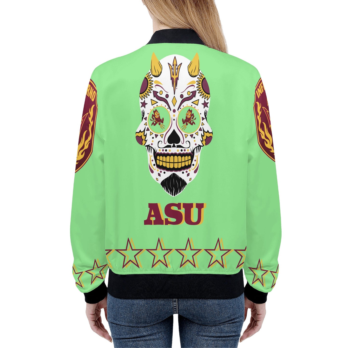 Sun Devils Stars Edition Womens White Zip Up Jacket