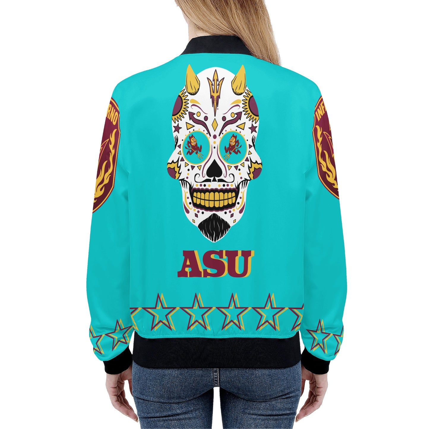 Sun Devils Stars Edition Womens Turquoise Zip Up Jacket