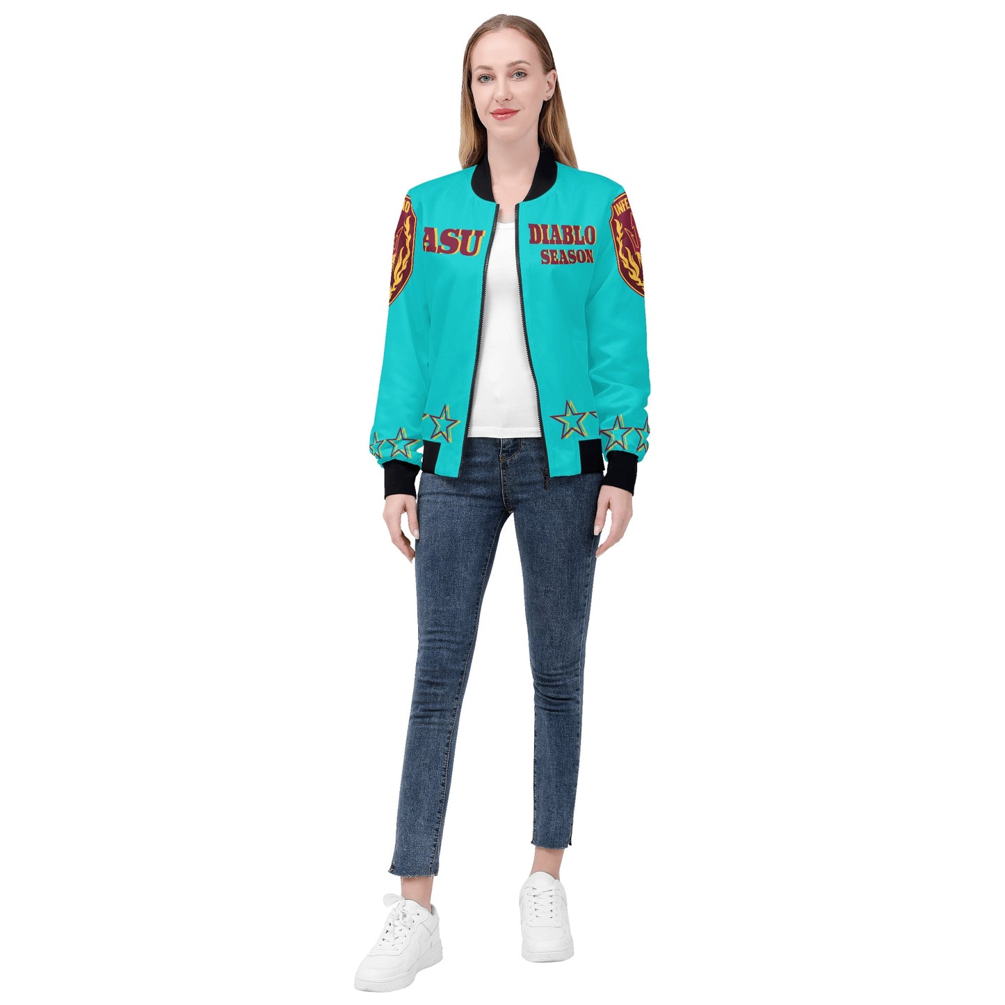 Sun Devils Stars Edition Womens Turquoise Zip Up Jacket