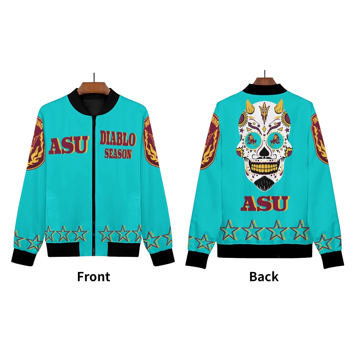 Sun Devils Stars Edition Womens Turquoise Zip Up Jacket