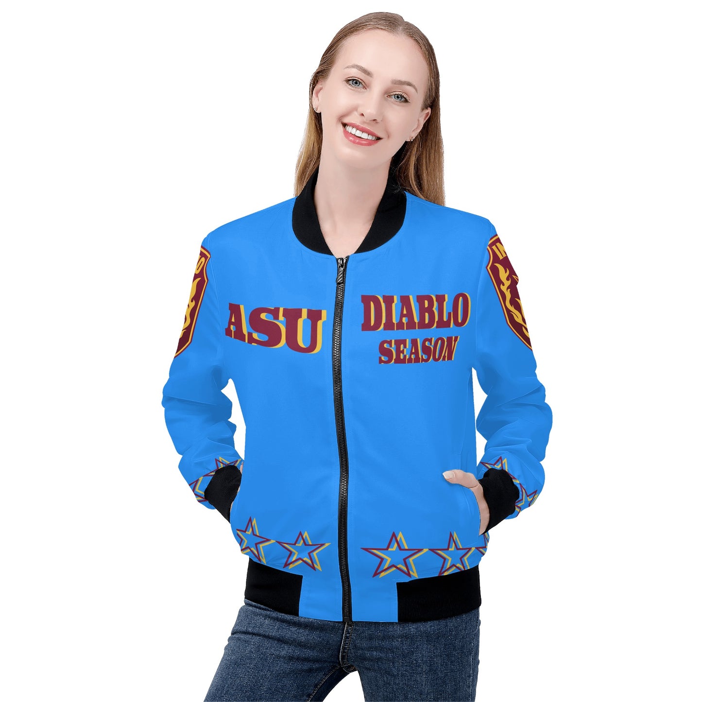 Sun Devils Stars Edition Womens Blue Zip Up Jacket