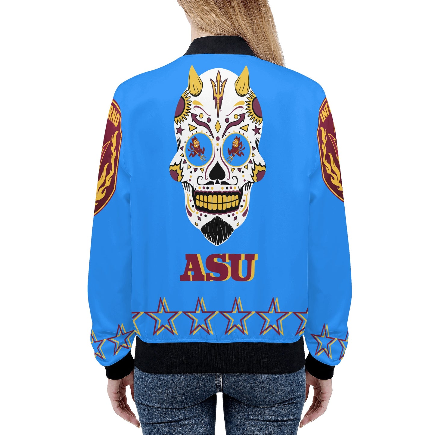 Sun Devils Stars Edition Womens Blue Zip Up Jacket