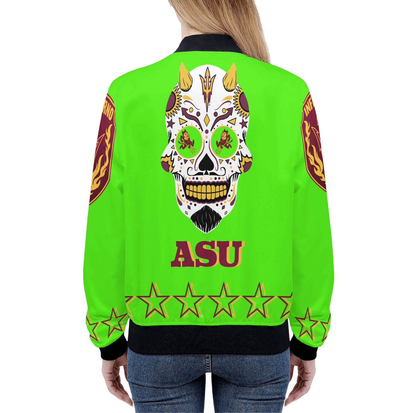 Sun Devils Stars Edition Womens Goo Green Zip Up Jacket