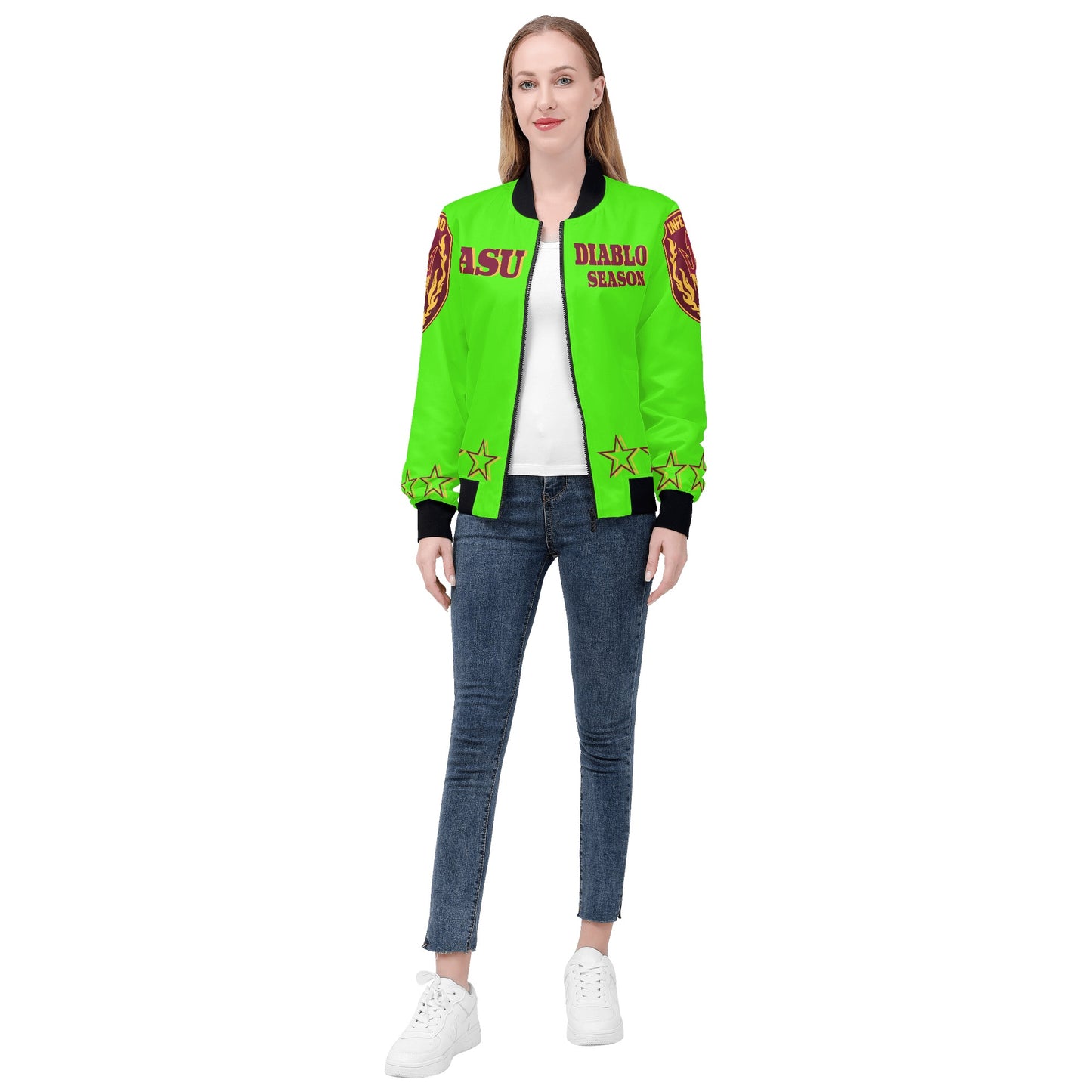 Sun Devils Stars Edition Womens Goo Green Zip Up Jacket