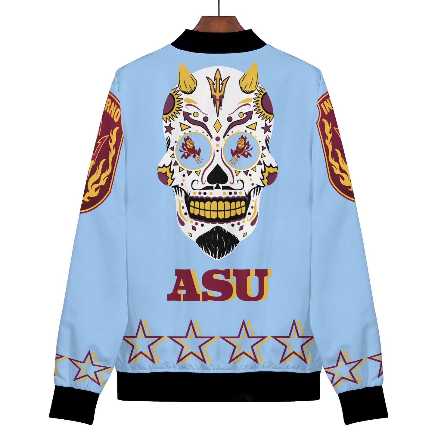 Sun Devils Dia De Los Muertos Edition Womens Sky Blue Zip Up Jacket