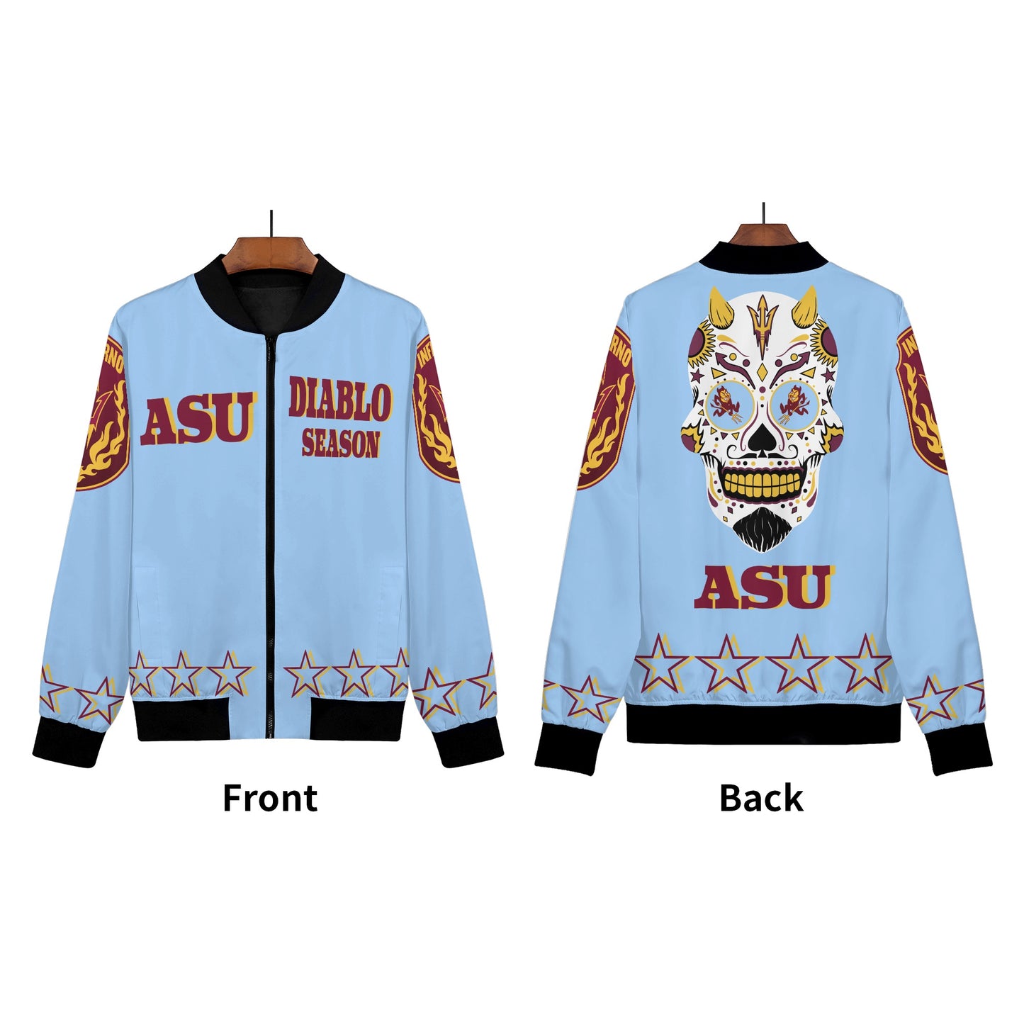 Sun Devils Dia De Los Muertos Edition Womens Sky Blue Zip Up Jacket