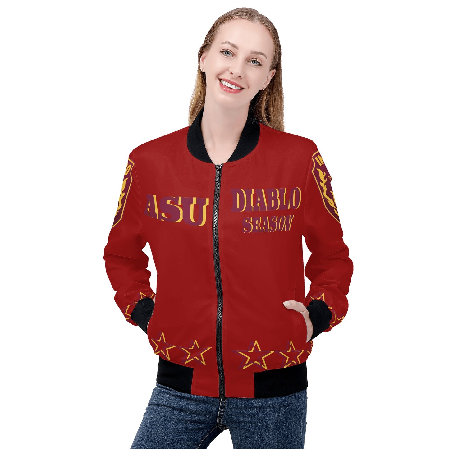 Sun Devils Stars Edition Womens Maroon Zip Up Jacket