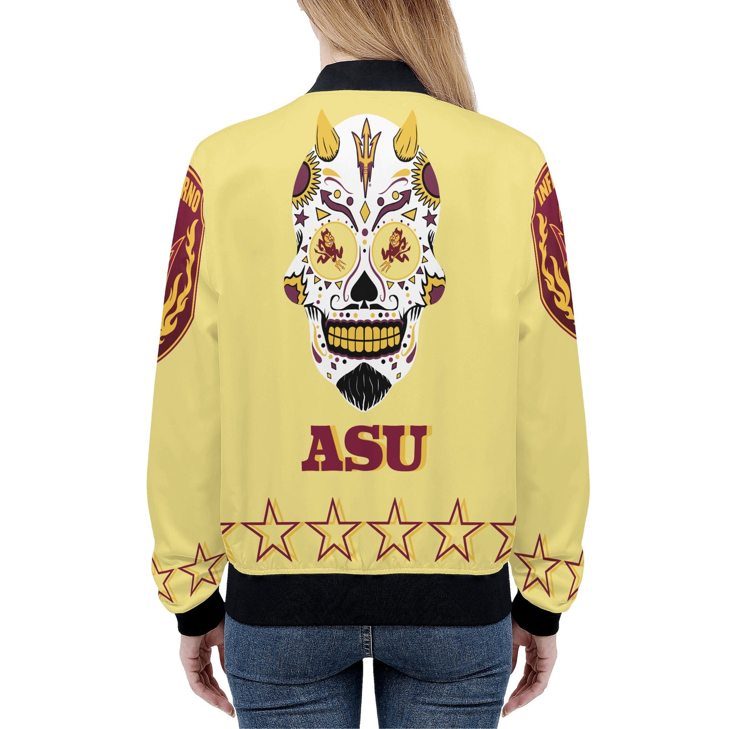 Sun Devils Stars Edition Womens Tan Zip Up Jacket