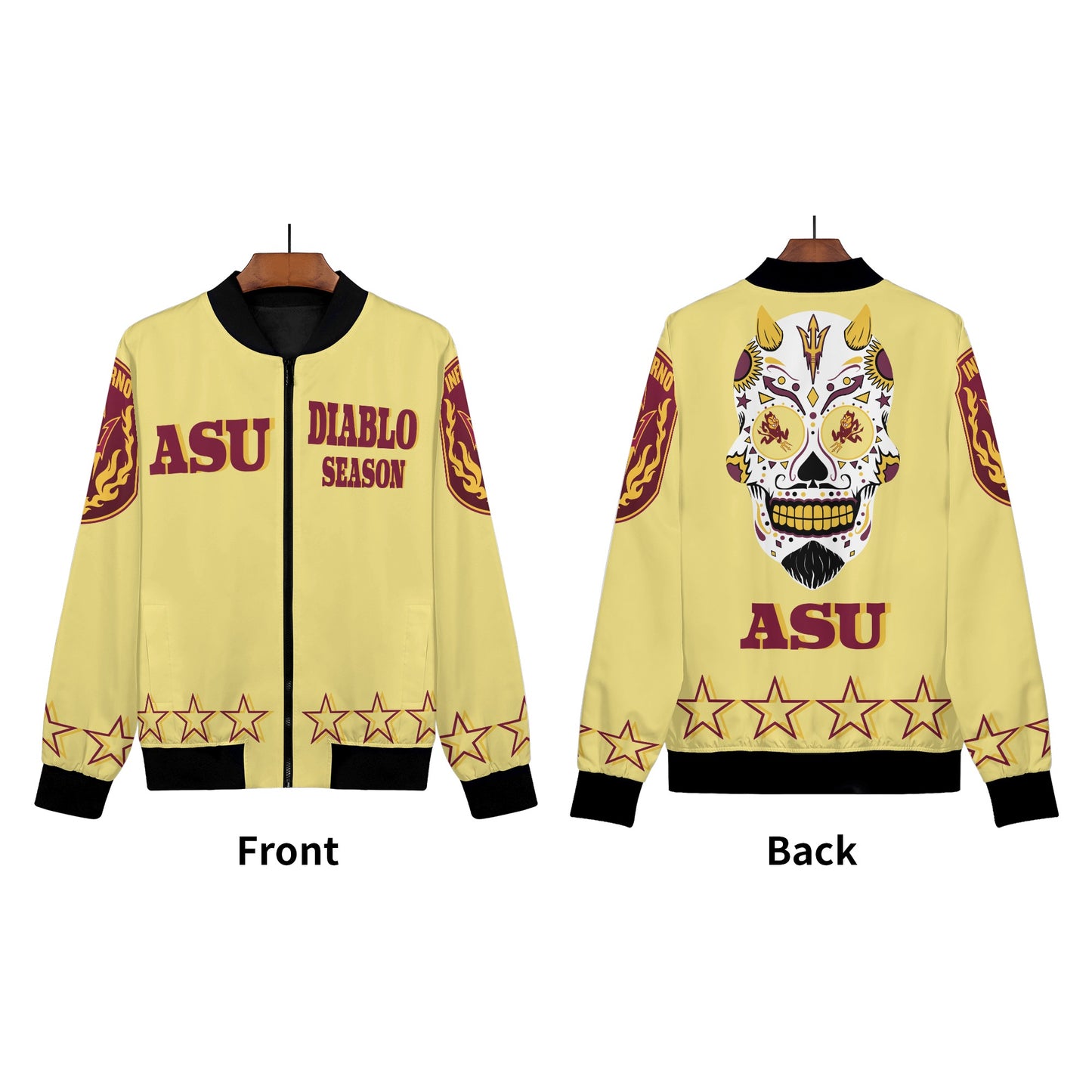 Sun Devils Stars Edition Womens Tan Zip Up Jacket