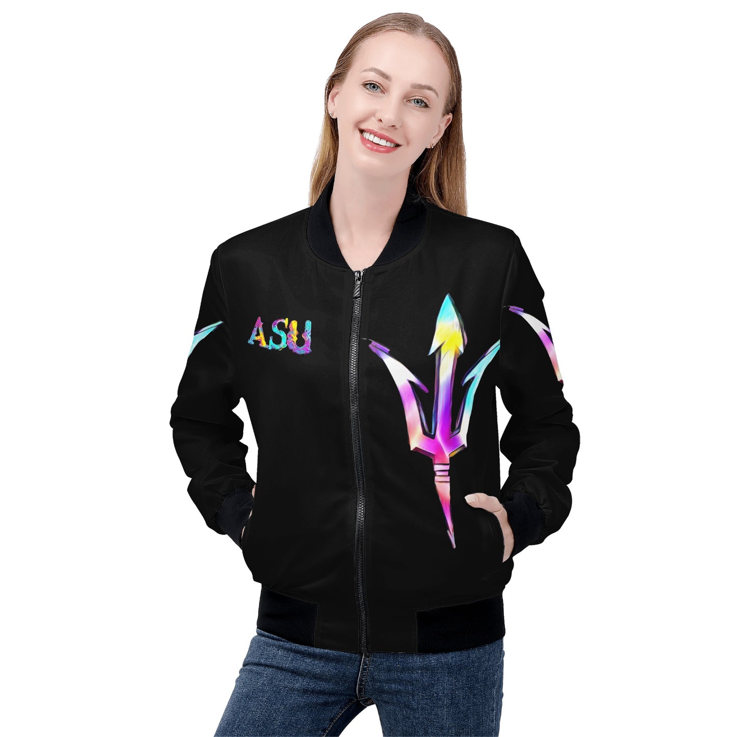 Sun Devil S.O.S Tie-Die Edition Womens Black Zip Up Jacket