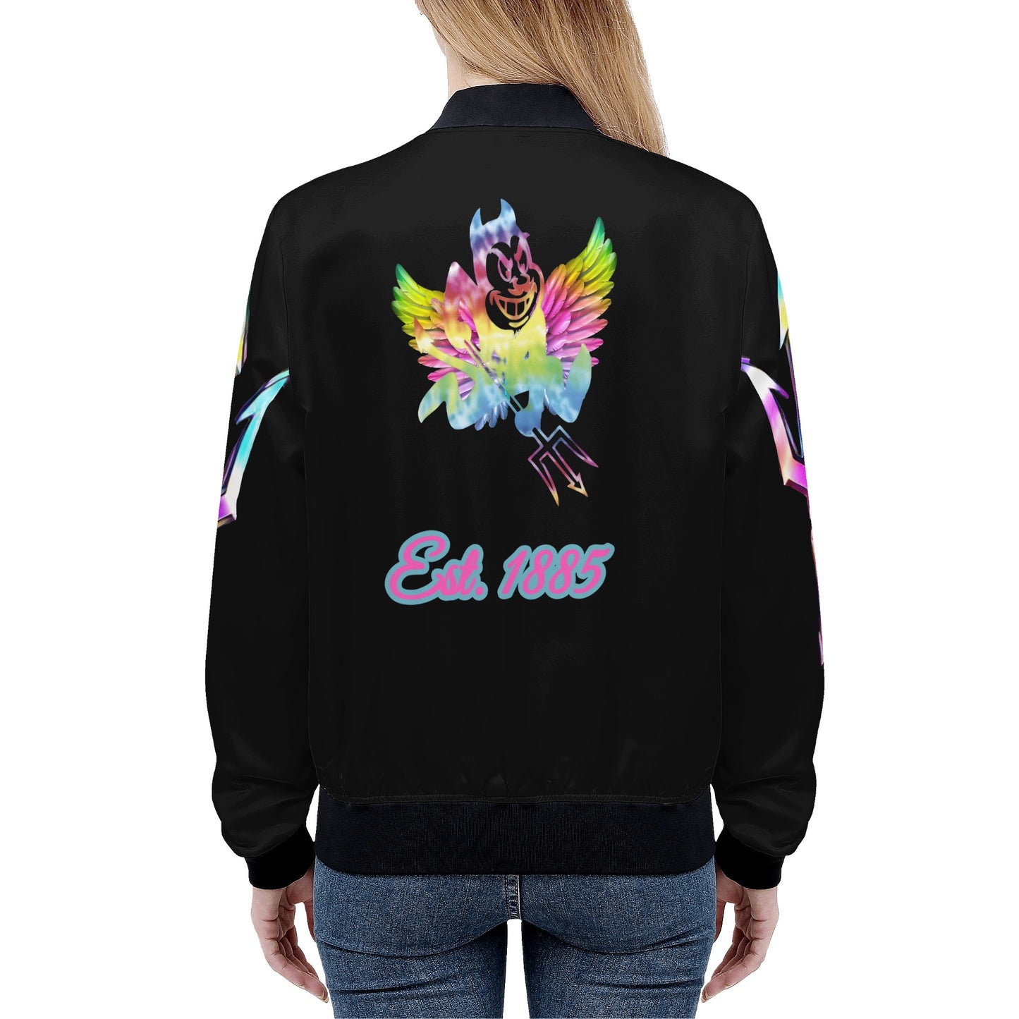 Sun Devil S.O.S Tie-Die Edition Womens Black Zip Up Jacket