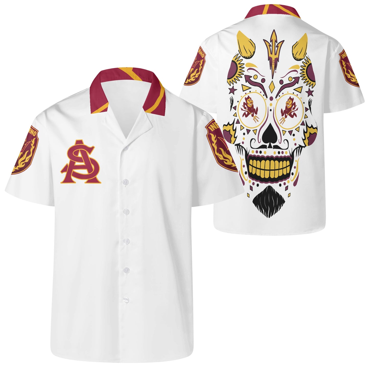 Sun Devil S.O.S Edition Mens White Hawaiian Shirt