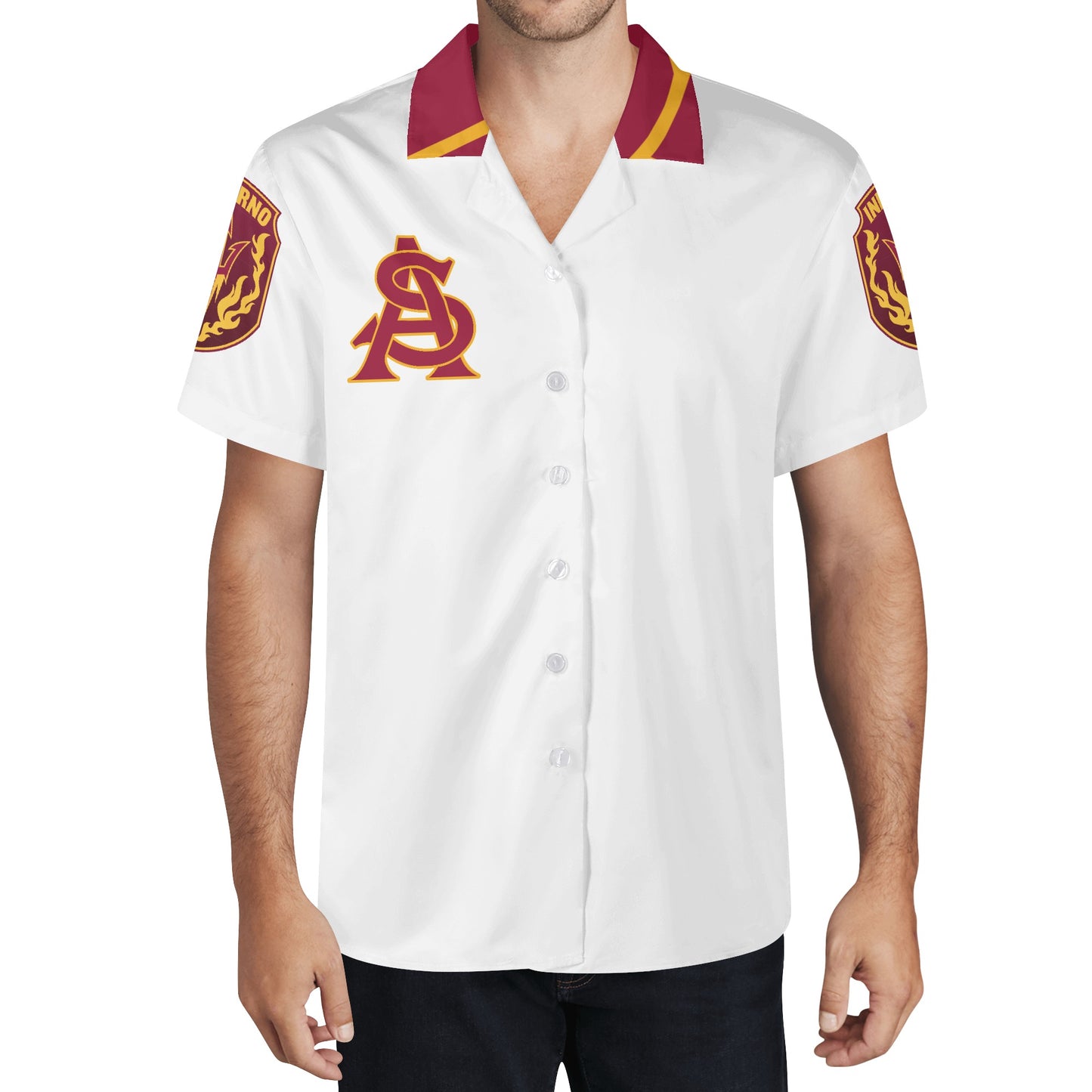 Sun Devil S.O.S Edition Mens White Hawaiian Shirt