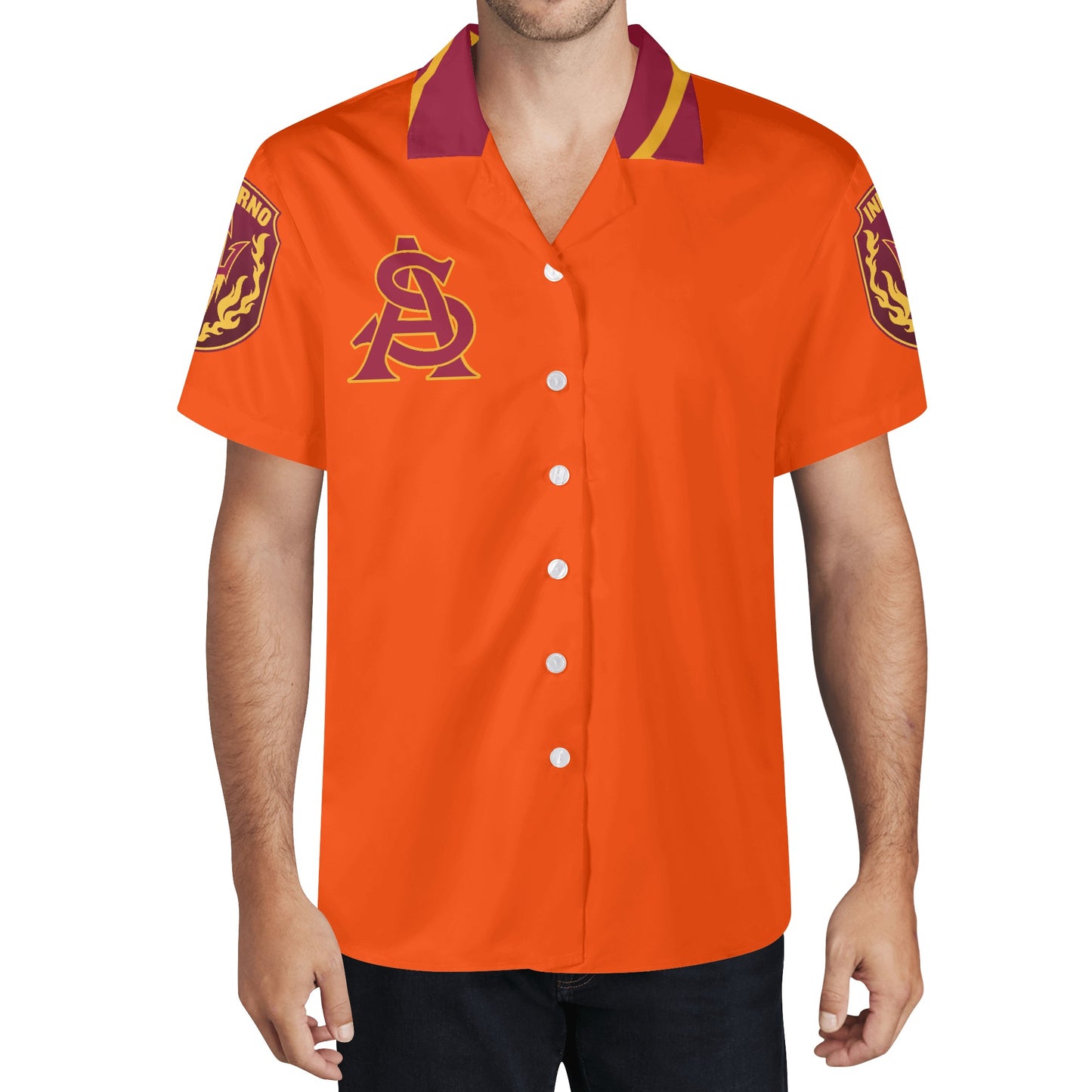 Sun Devil S.O.S Edition Mens Dark Orange Hawaiian Shirt