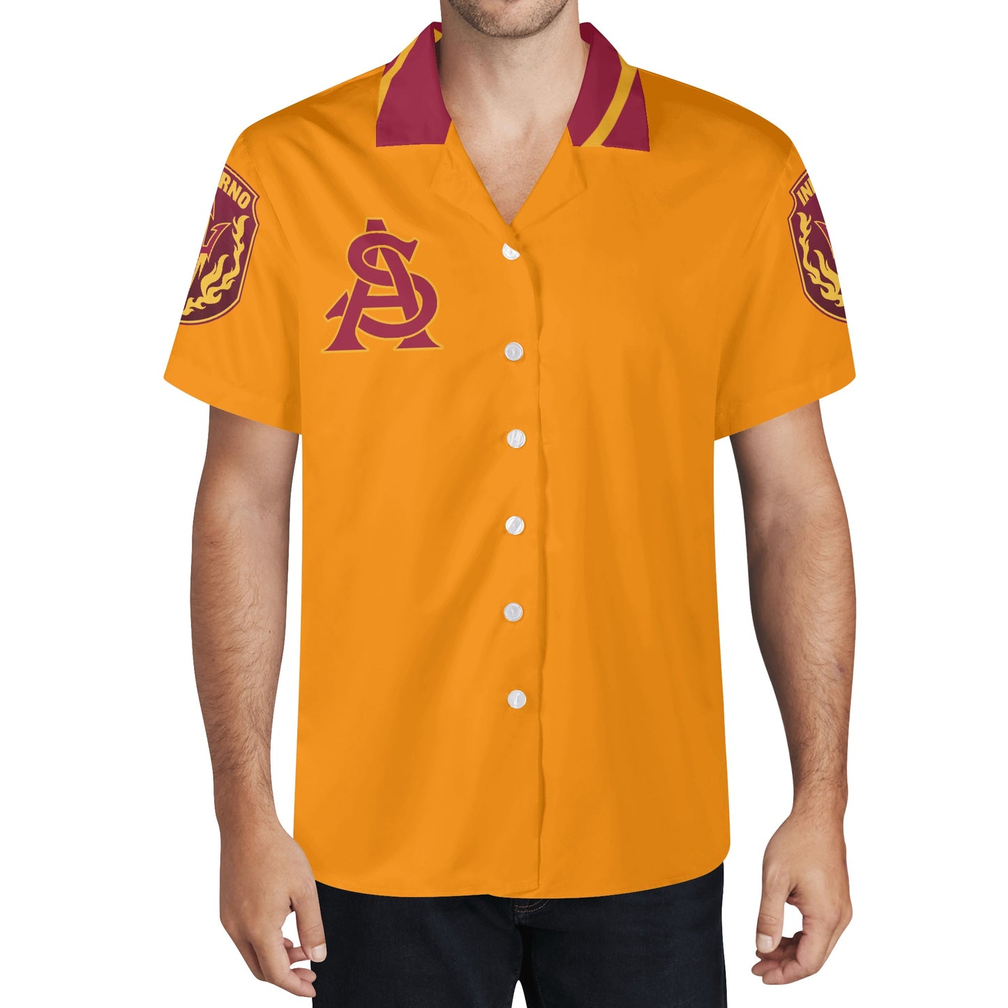 Sun Devil S.O.S Edition Mens Orange Hawaiian Shirt