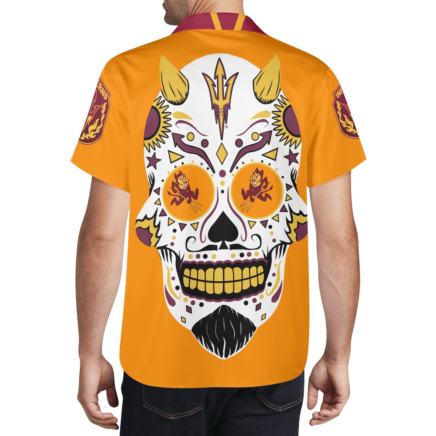 Sun Devil S.O.S Edition Mens Orange Hawaiian Shirt