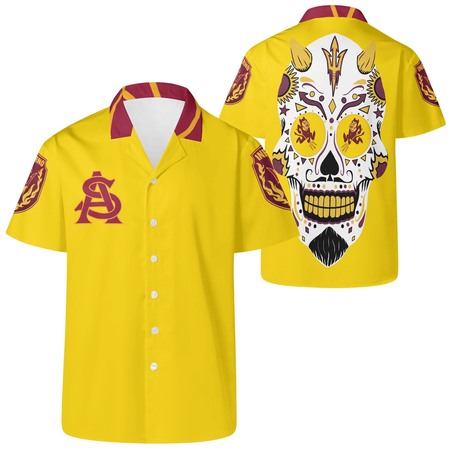 Sun Devil S.O.S Edition Mens Gold Hawaiian Shirt