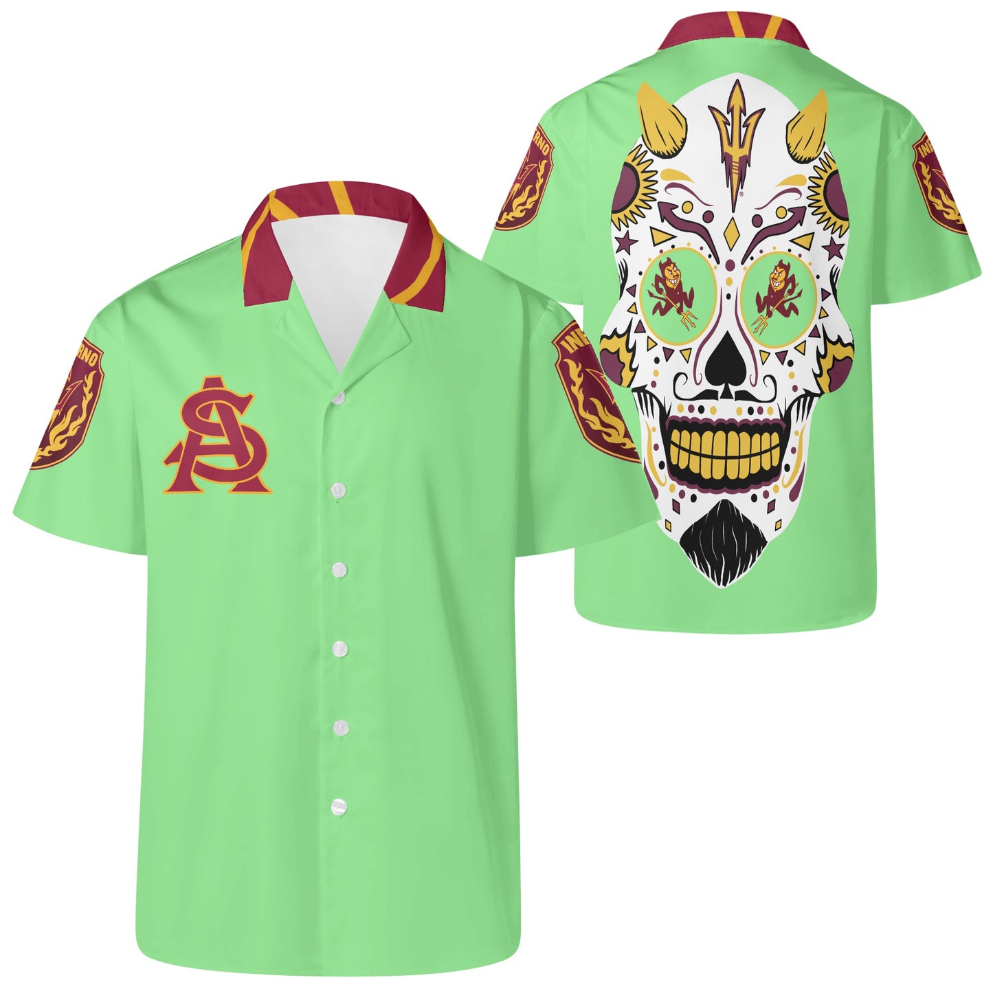 Sun Devil S.O.S Edition Mens Mint Green Hawaiian Shirt