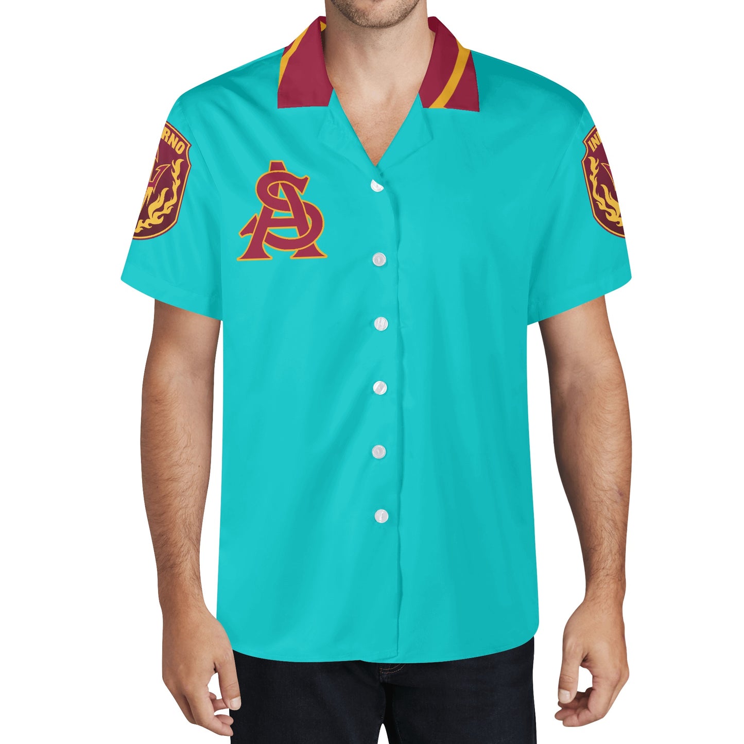 Sun Devil S.O.S Edition Mens Turquoise Hawaiian Shirt