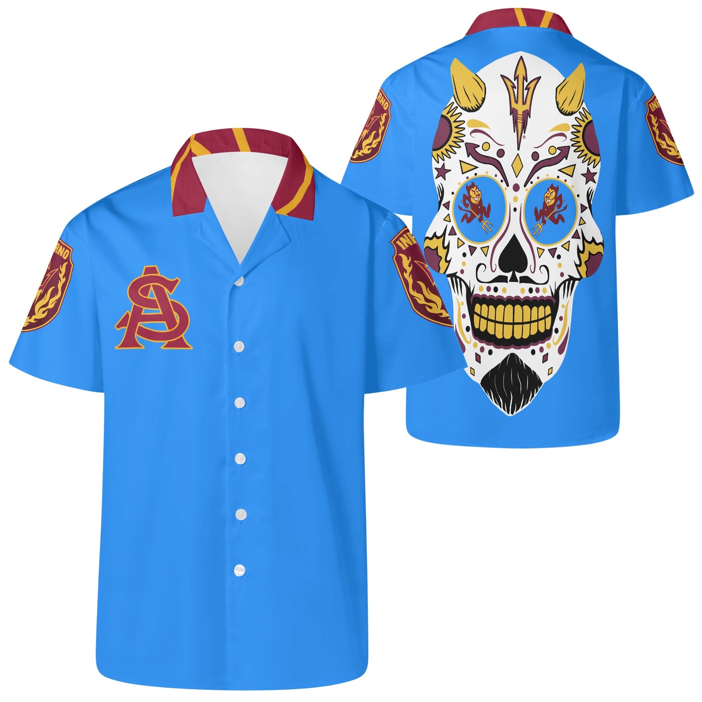 Sun Devil S.O.S Edition Mens Blue Hawaiian Shirt