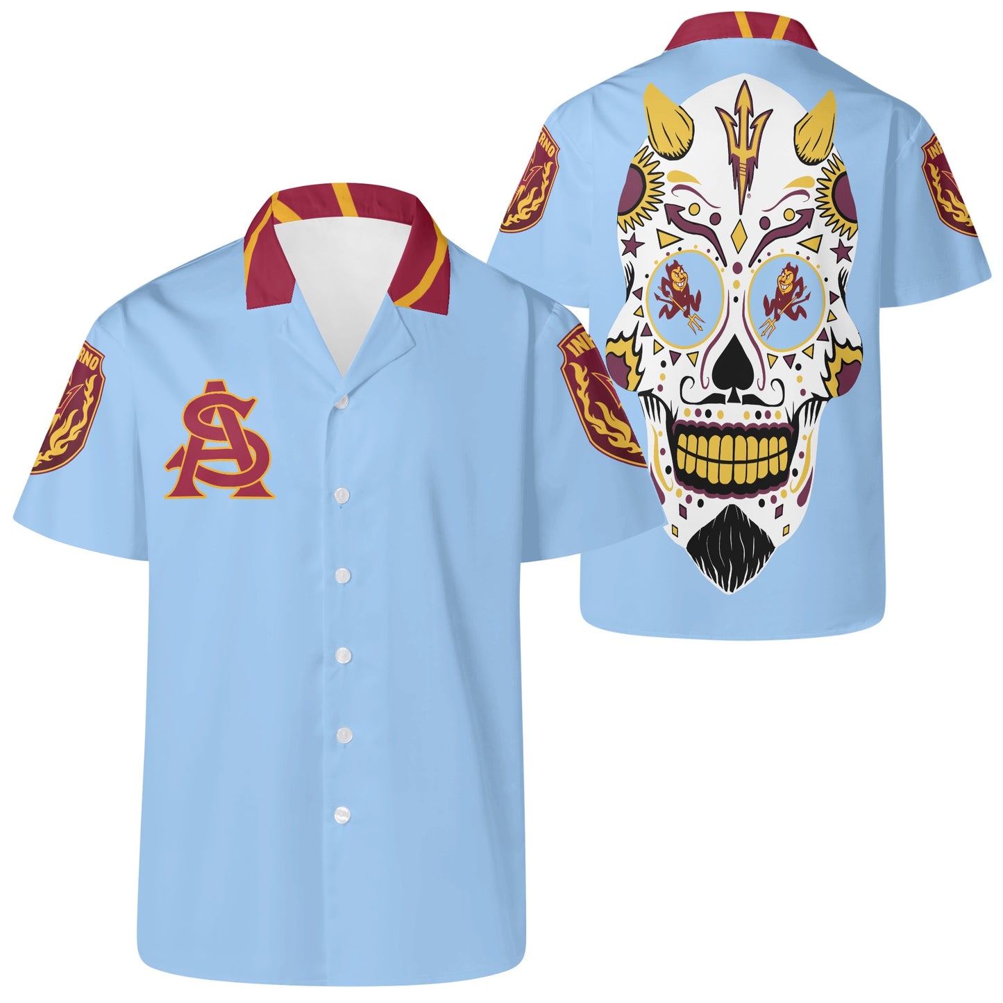 Sun Devil S.O.S Edition Mens Sky Blue Hawaiian Shirt