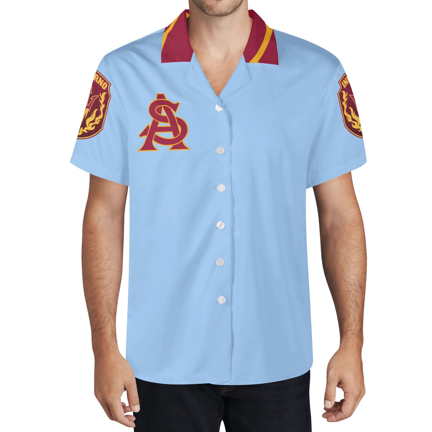 Sun Devil S.O.S Edition Mens Sky Blue Hawaiian Shirt