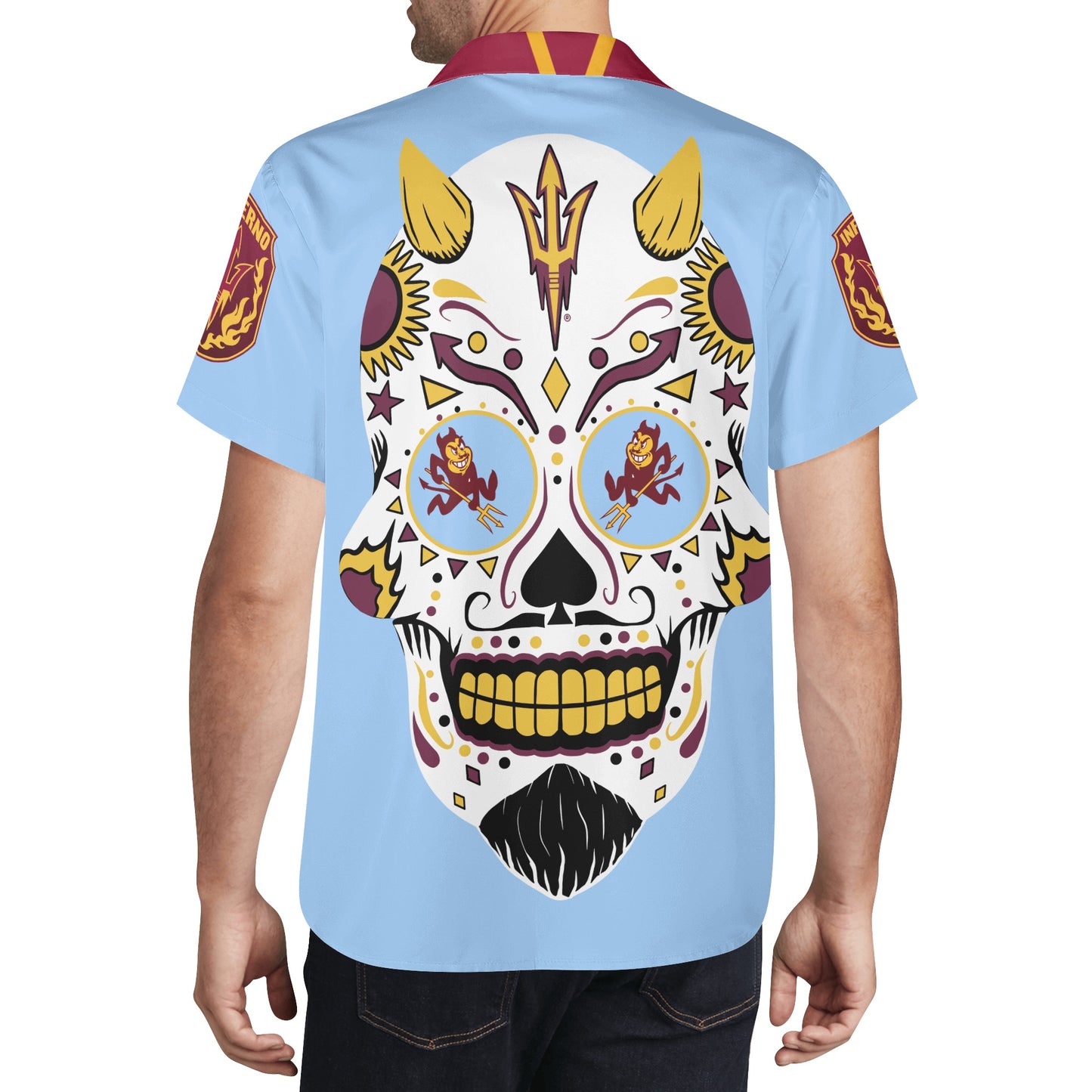 Sun Devil S.O.S Edition Mens Sky Blue Hawaiian Shirt