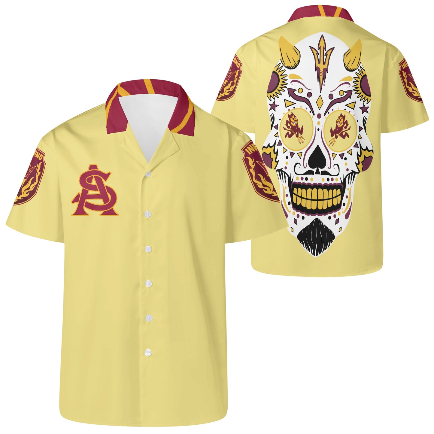 Sun Devil S.O.S Edition Mens Tan Hawaiian Shirt