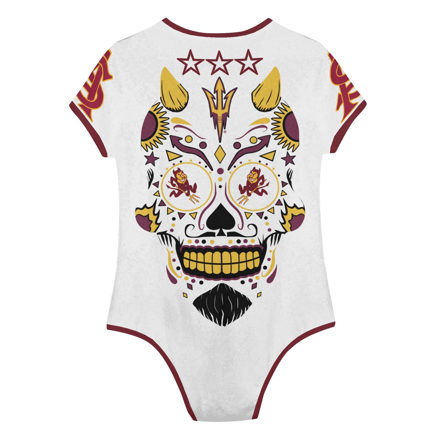 Sun Devil S.O.S White Edition Womens Soft Short Sleeve Bodysuit