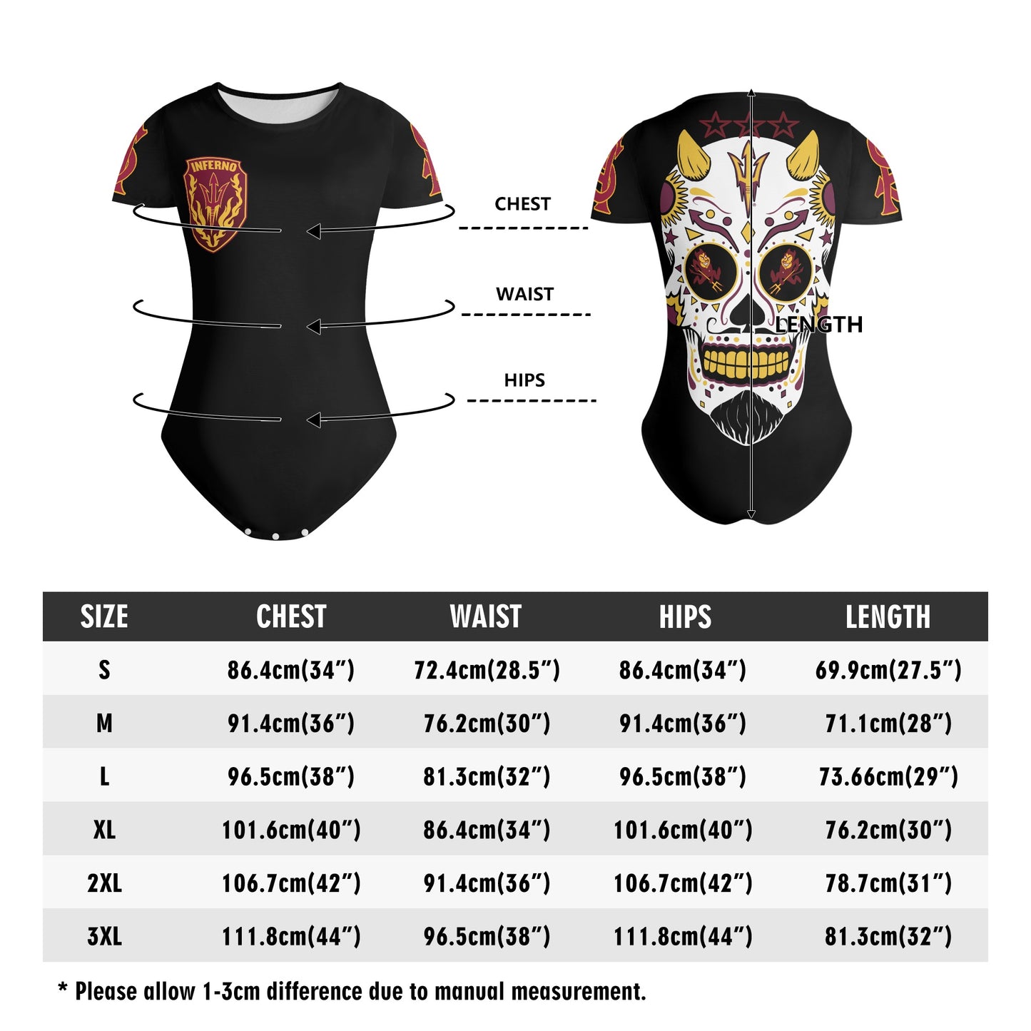 Sun Devil S.O.S Black Edition Womens Soft Short Sleeve Bodysuit