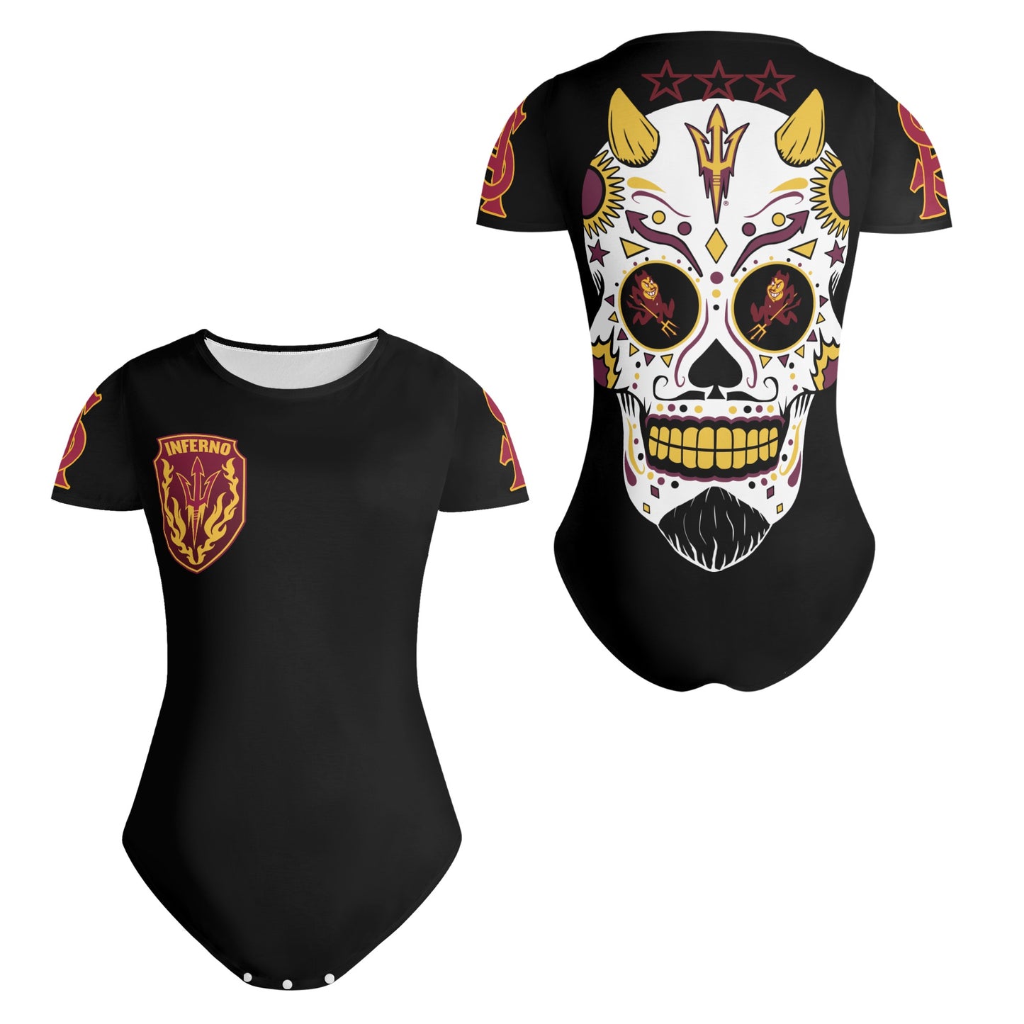 Sun Devil S.O.S Black Edition Womens Soft Short Sleeve Bodysuit