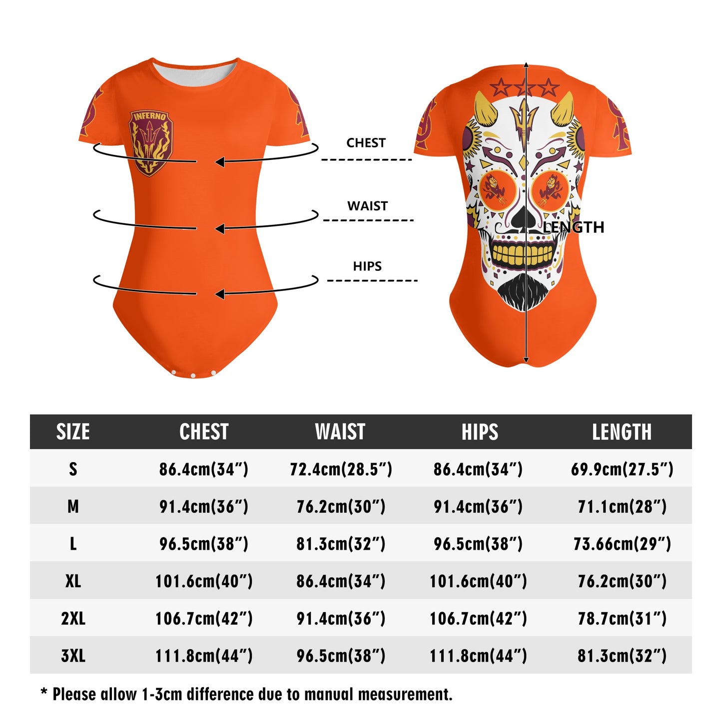 Sun Devil S.O.S Dark Orange Edition Womens Soft Short Sleeve Bodysuit