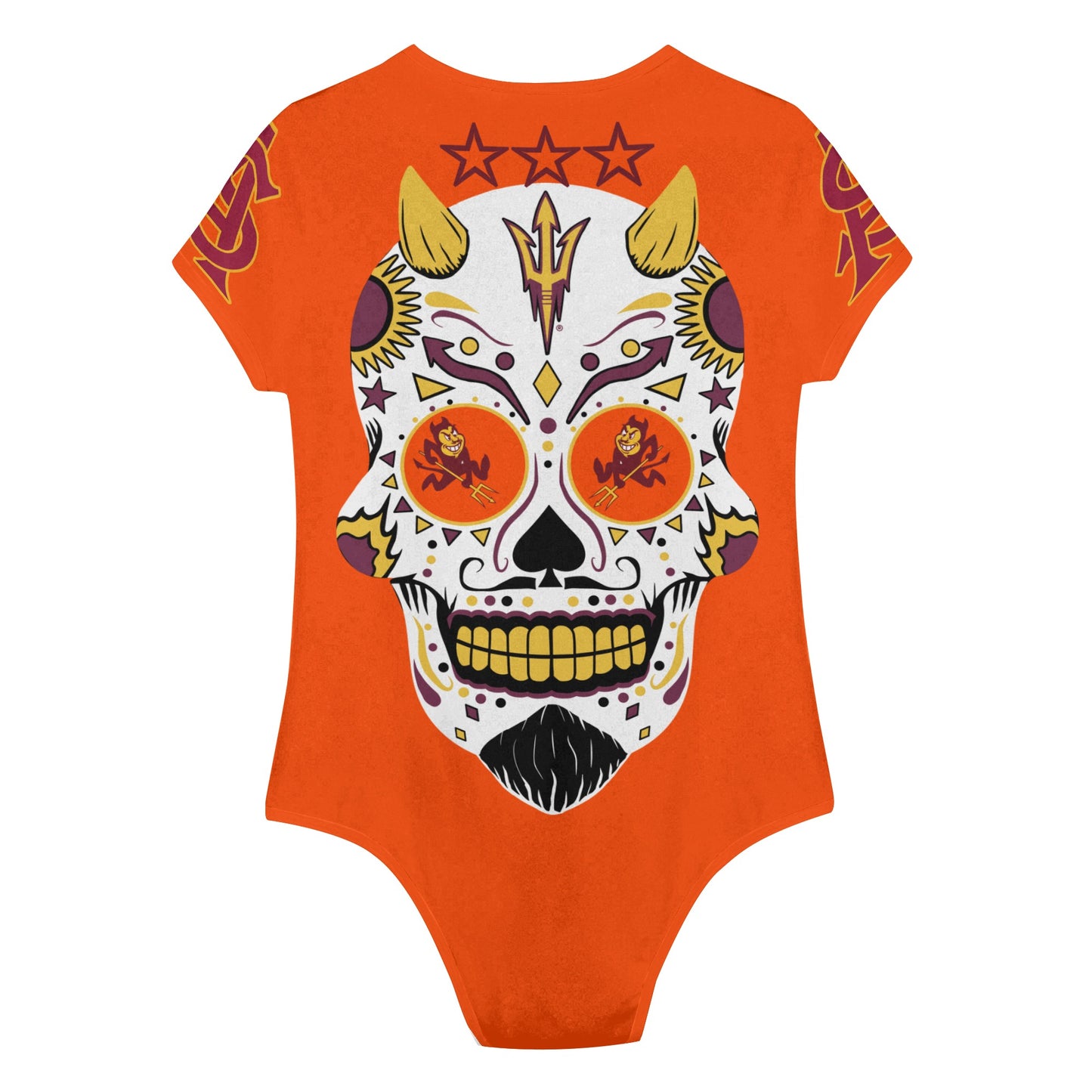 Sun Devil S.O.S Dark Orange Edition Womens Soft Short Sleeve Bodysuit