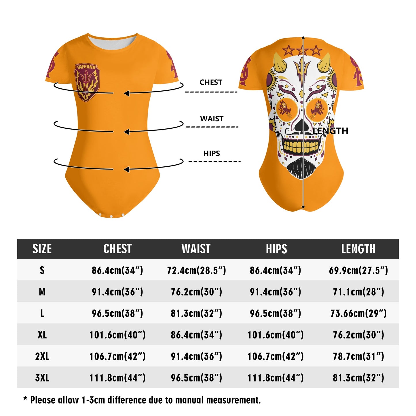 Sun Devil S.O.S Orange Edition Womens Soft Short Sleeve Bodysuit