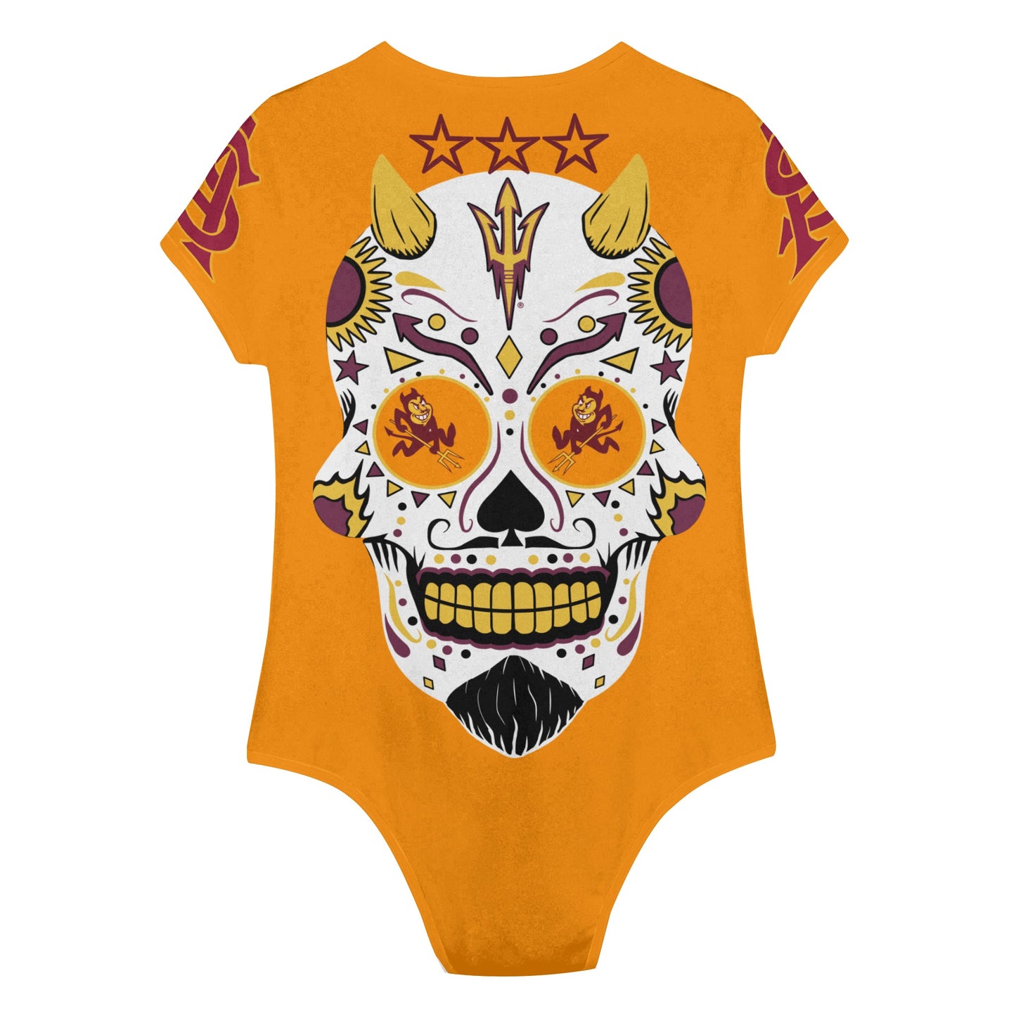 Sun Devil S.O.S Orange Edition Womens Soft Short Sleeve Bodysuit