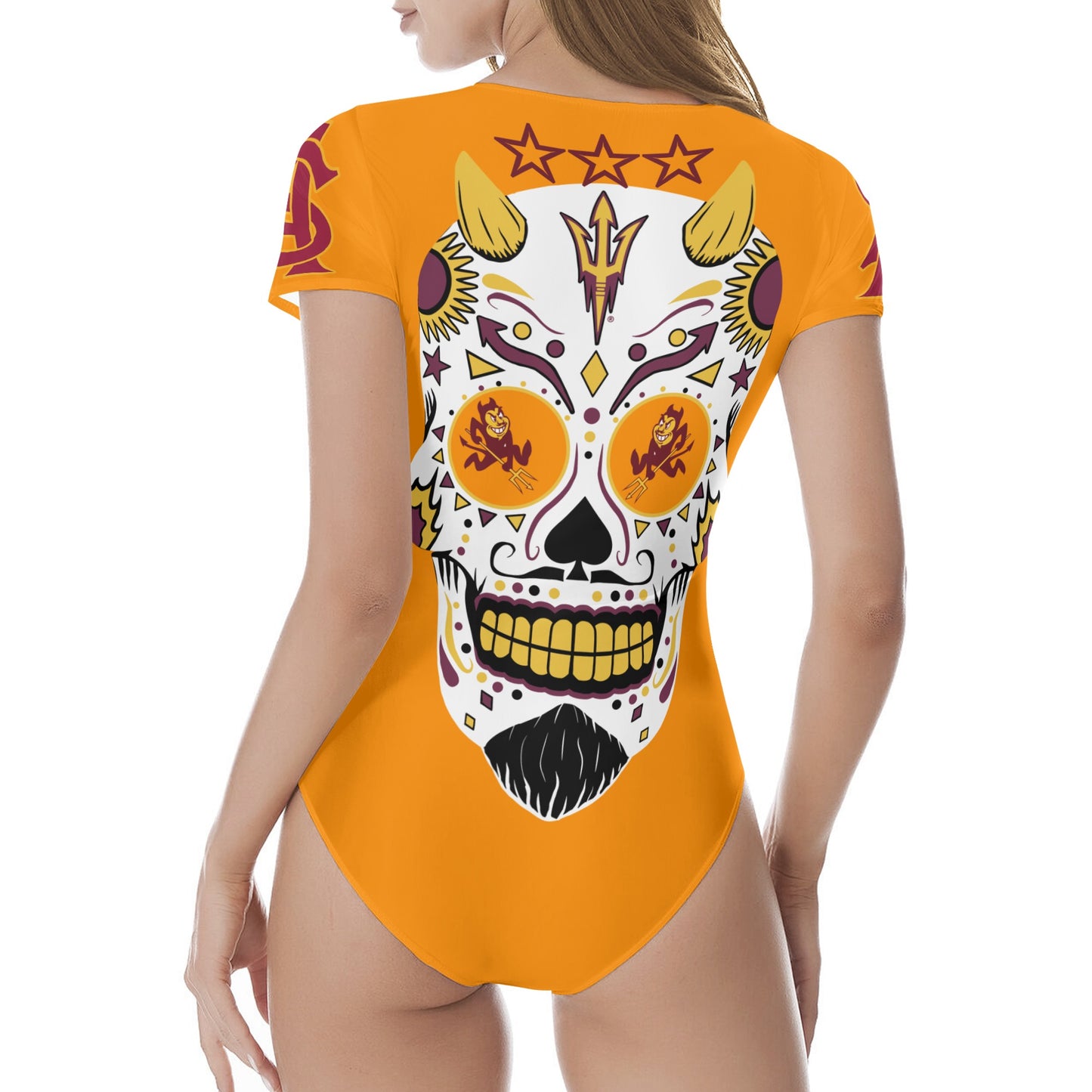 Sun Devil S.O.S Orange Edition Womens Soft Short Sleeve Bodysuit