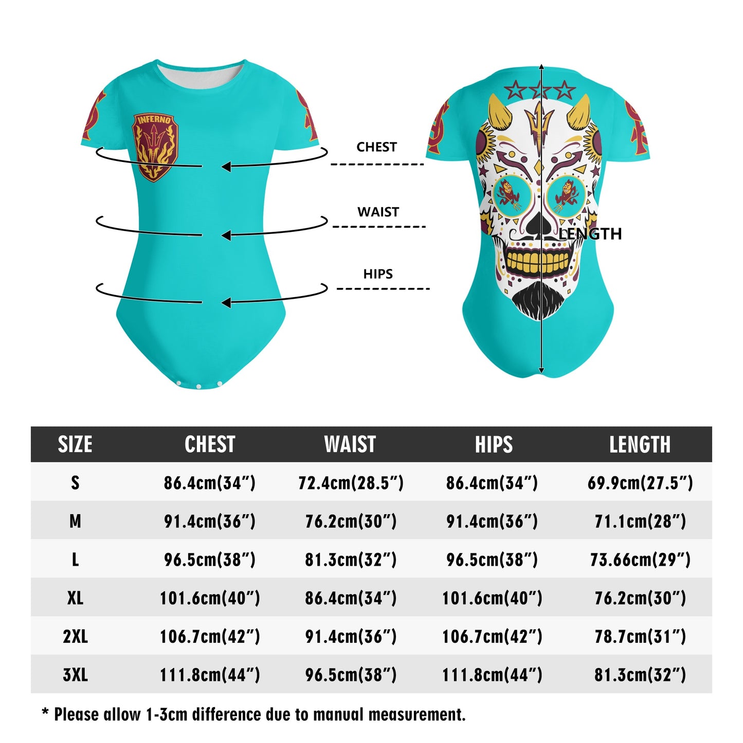 Sun Devil S.O.S Turquoise Edition Womens Soft Short Sleeve Bodysuit